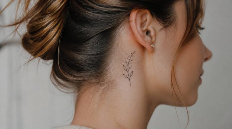 Discret tatouage derrière oreille femme : idées élégantes et tendances
