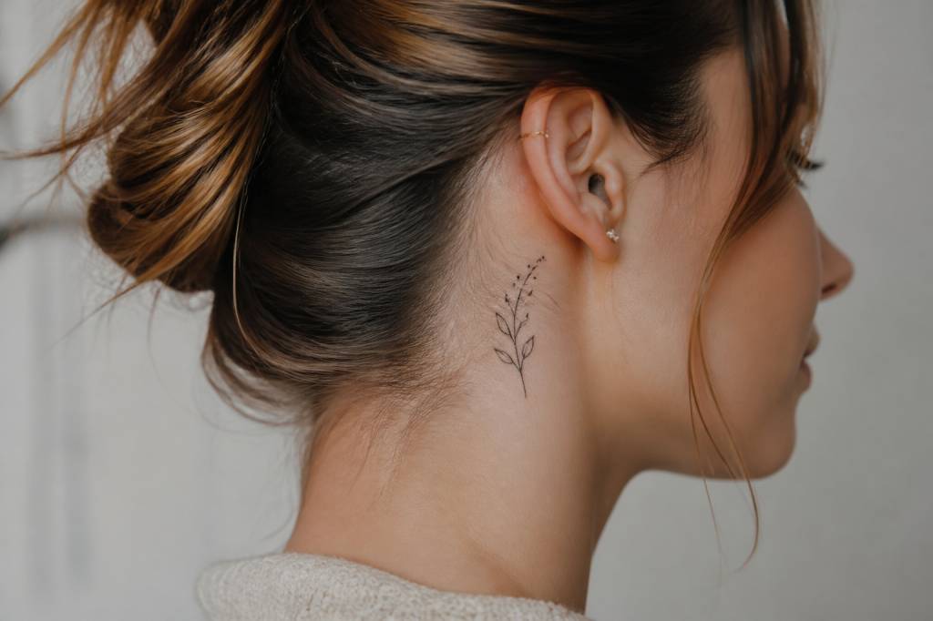 Discret tatouage derrière oreille femme : idées élégantes et tendances