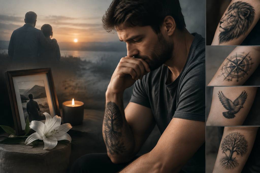 Tatouage deuil homme : idées symboliques pour rendre hommage à un proche