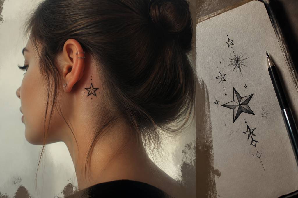 Tatouage étoile derrière l’oreille signification : symboles et interprétations au fil des styles